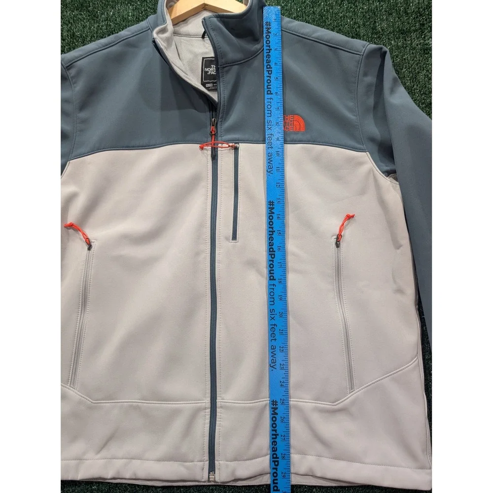 The North Face WindWall Softshell Jacket Mens XL Grey Tan Full Zip Fleece Lined